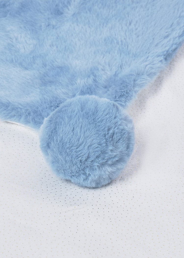 blue faux fur blanket