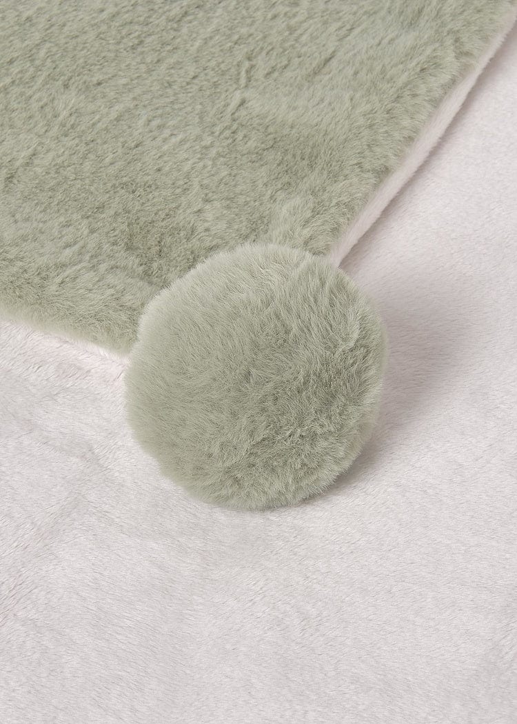 sage faux fur blanket