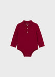 Mayoral Usa Inc Mayoral Long Sleeve Polo Onesie for Baby in Cherry - Little Miss Muffin Children & Home