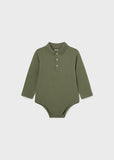 Mayoral Long Sleeve Polo Onesie for Baby in Forest