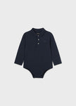 Mayoral Usa Inc Mayoral Long Sleeve Polo Onesie for Baby in Navy - Little Miss Muffin Children & Home