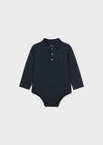 Mayoral Long Sleeve Polo Onesie for Baby in Navy