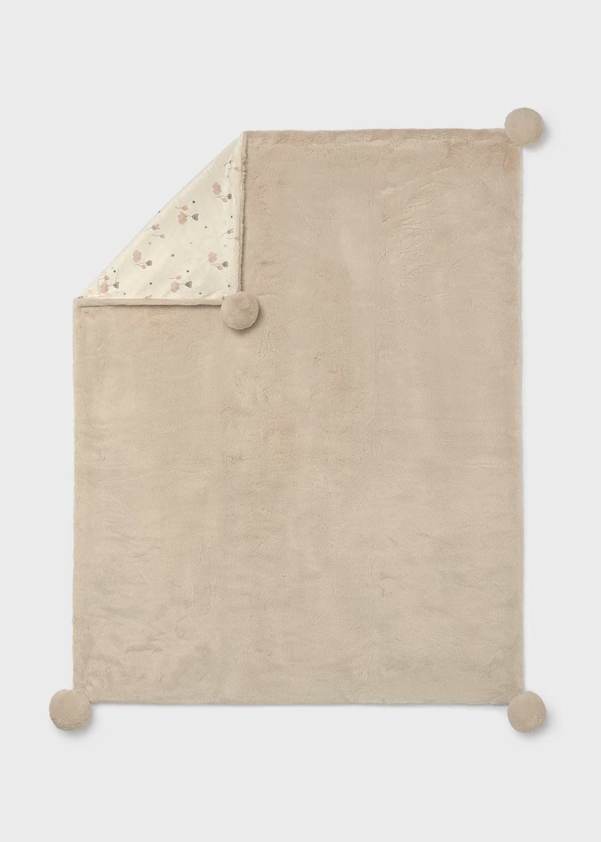 Faux Fur Pom-Pom Blanket, 4 Colors Available