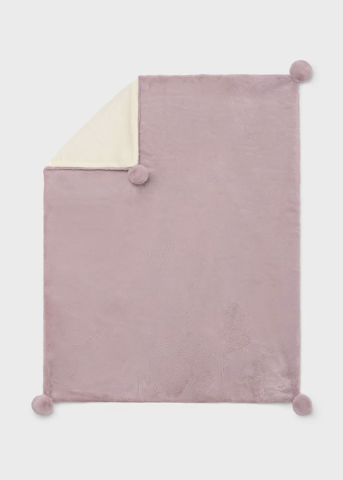 Faux Fur Pom-Pom Blanket, 4 Colors Available