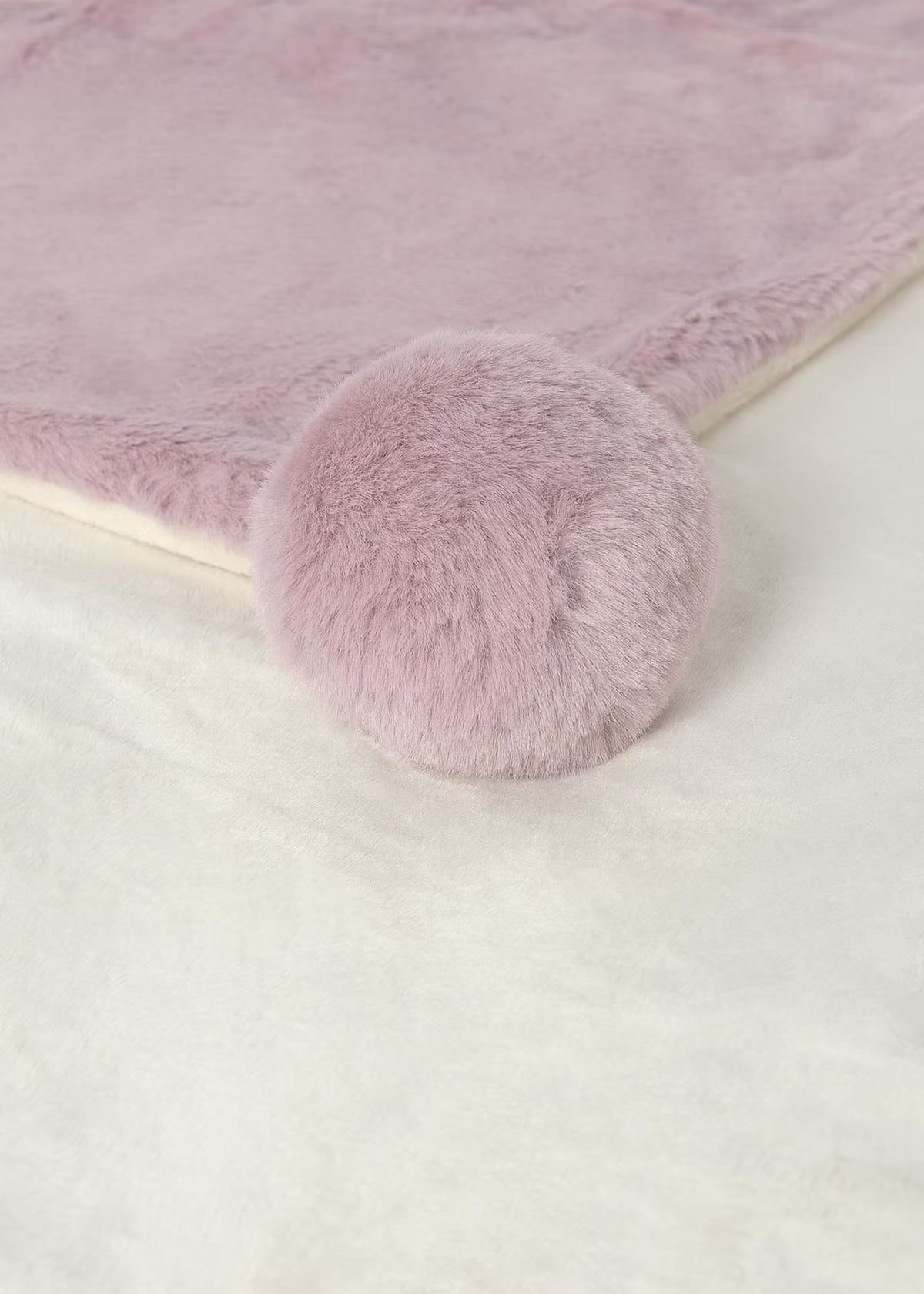Faux Fur Pom-Pom Blanket, 4 Colors Available