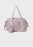 Mayoral Printed Diaper Bag with Accessories in Baby Pink