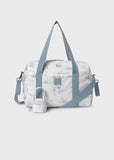 Mayoral Printed Diaper Bag with Accessories in Polar Blue