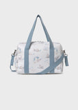 Mayoral Printed Diaper Bag with Accessories in Polar Blue