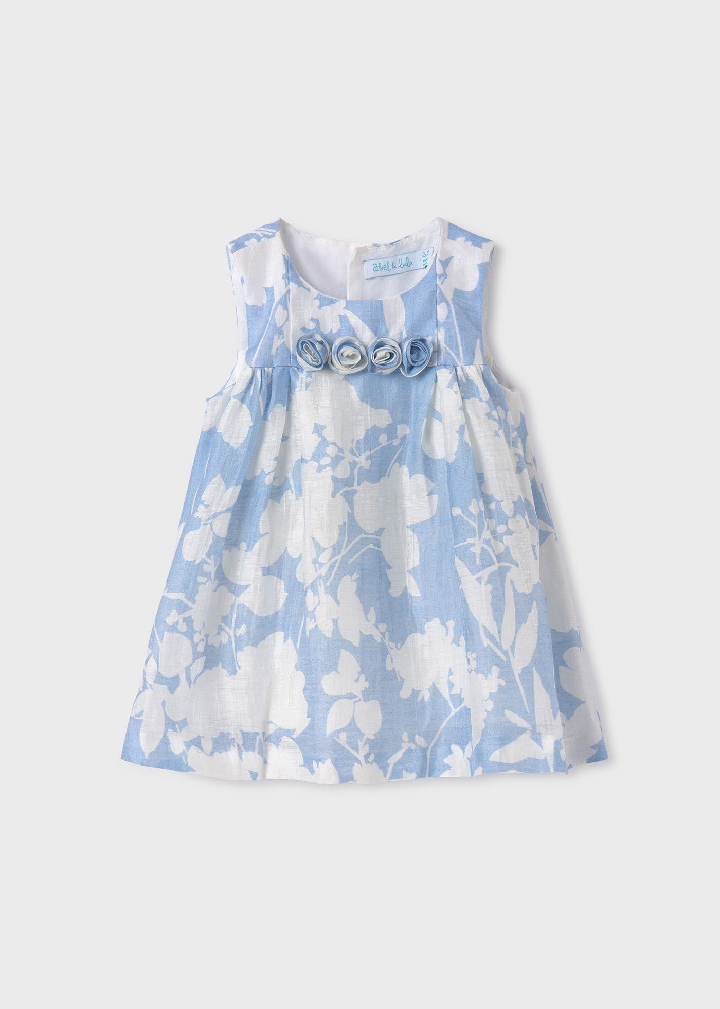 Abel & Lula Print Linen Dress Sky Blue / 36M