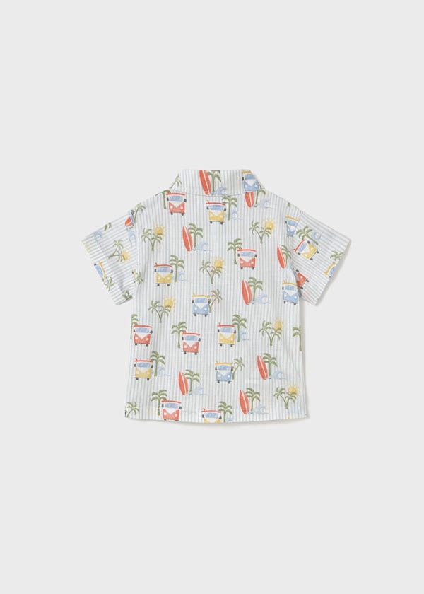 Mayoral Usa Inc Mayoral Short Sleeve Printed Button Down Shirt - Little Miss Muffin Children & Home