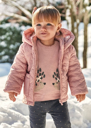 Mayoral Usa Inc Mayoral Baby Quilted Heart Jacket in Blush - Little Miss Muffin Children & Home