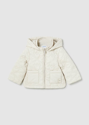 Mayoral Baby Quilted Heart Jacket in Stone