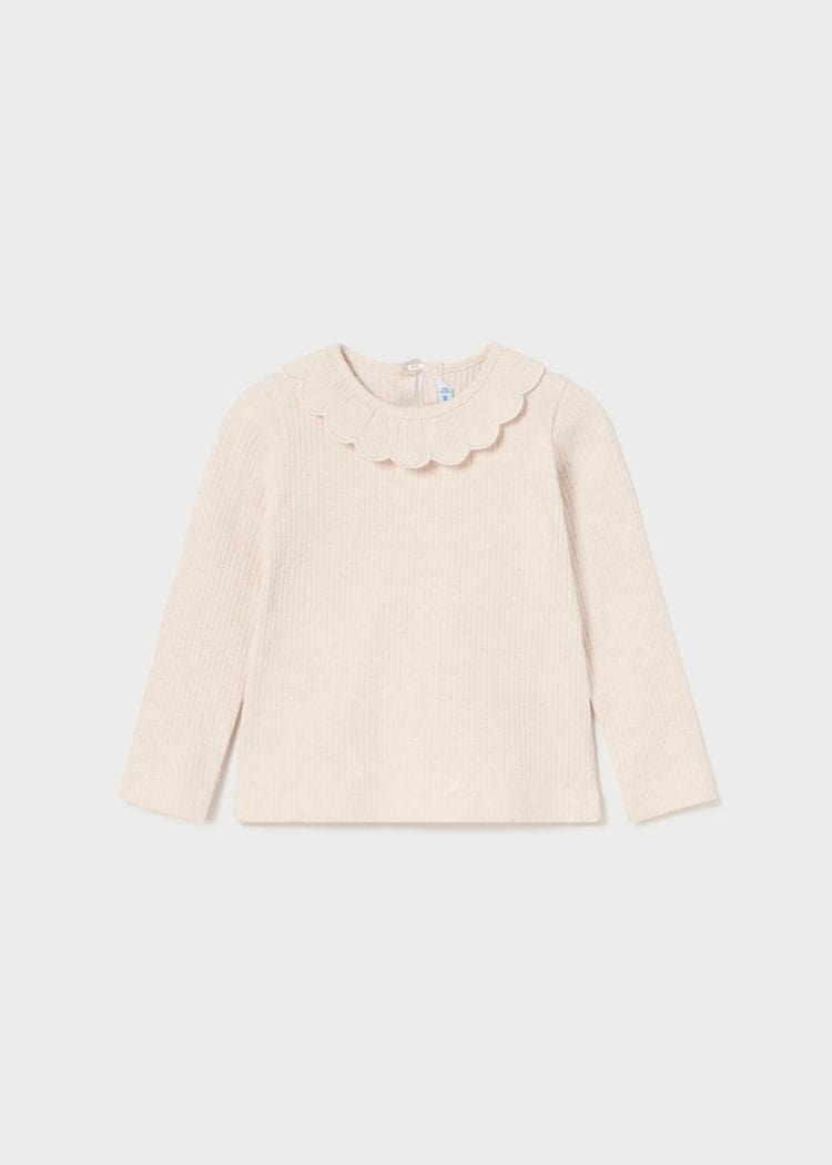 Mayoral Usa Inc Mayoral Ribbed Ruffle Neck Long Sleeve Top for Baby - Little Miss Muffin Children & Home