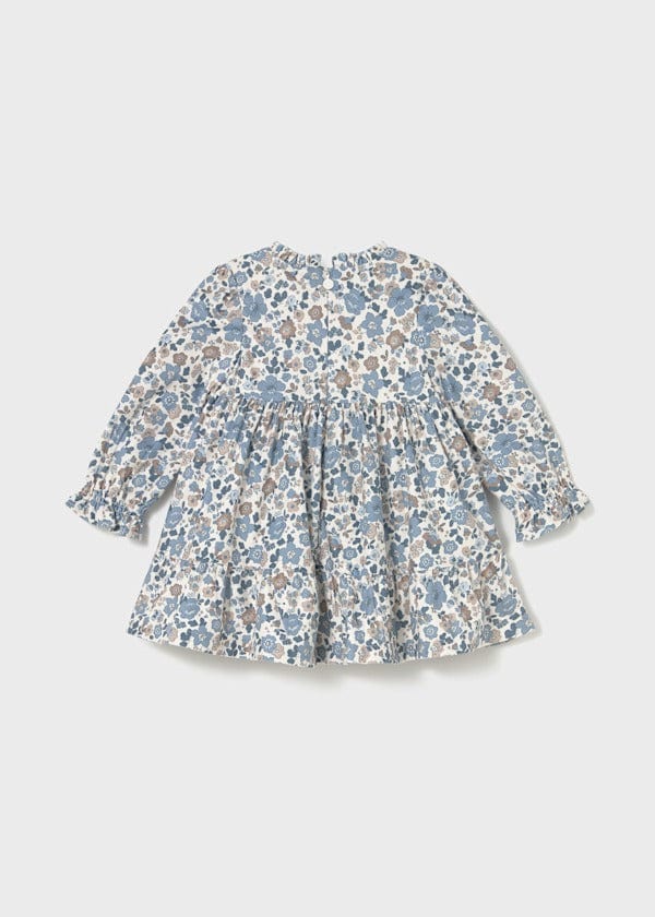 Mayoral Usa Inc Ruffled Printed Velvet Dress in Blue Bell - Little Miss Muffin Children & Home