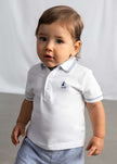 Mayoral Usa Inc Short Sleeve Polo with Sailboat Insignia - Little Miss Muffin Children & Home