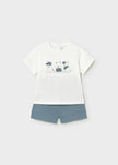 Embroidered T-Shirt & Shorts Set