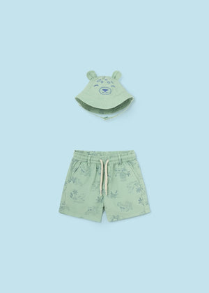 Mayoral Usa Inc Mayoral Bermuda Shorts with Reversible Bucket Hat Set - Little Miss Muffin Children & Home