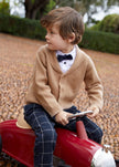 Abel & Lula Abel & Lula Baby Cardigan with Collar in Camel - Little Miss Muffin Children & Home