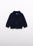 Abel & Lula Baby Cardigan with Collar in Navy