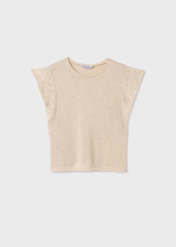 Mayoral Usa Inc Mayoral Tween Girls Cap Sleeve Tee with Tiny Stud Detail - Little Miss Muffin Children & Home