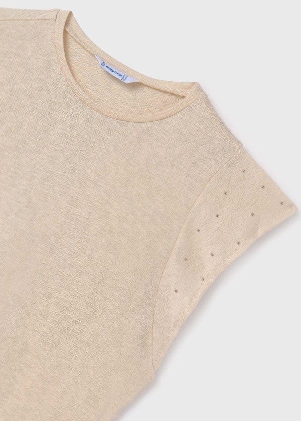 Mayoral Usa Inc Mayoral Tween Girls Cap Sleeve Tee with Tiny Stud Detail - Little Miss Muffin Children & Home