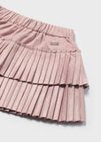 Mayoral Pleated Suede Skirt in Blush