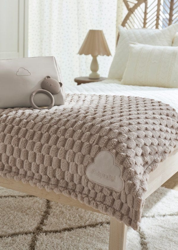 Mayoral Usa Inc Mayoral Faux Fur Teddy Blanket in Praline - Little Miss Muffin Children & Home
