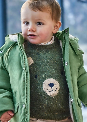 Mayoral Usa Inc Mayoral Teddy Bear Sweater in Forest Mix - Little Miss Muffin Children & Home