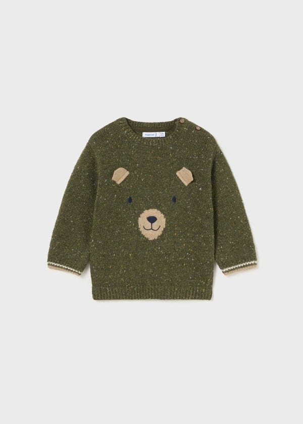 Mayoral Usa Inc Mayoral Teddy Bear Sweater in Forest Mix - Little Miss Muffin Children & Home
