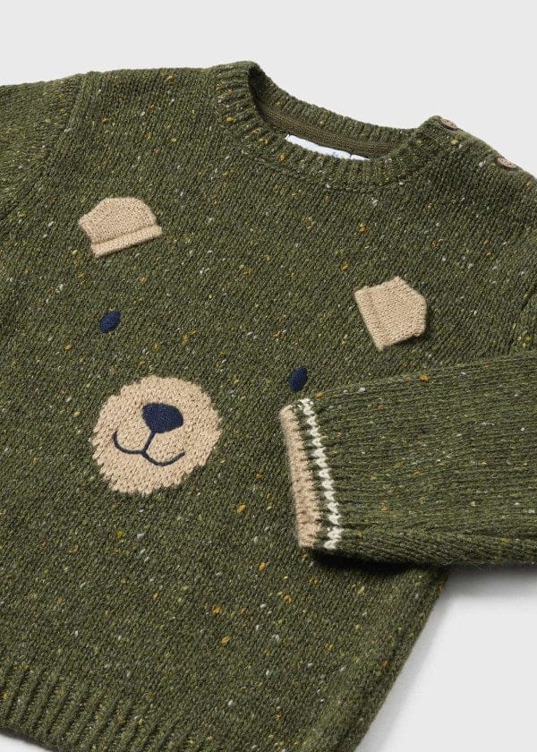 Mayoral Usa Inc Mayoral Teddy Bear Sweater in Forest Mix - Little Miss Muffin Children & Home