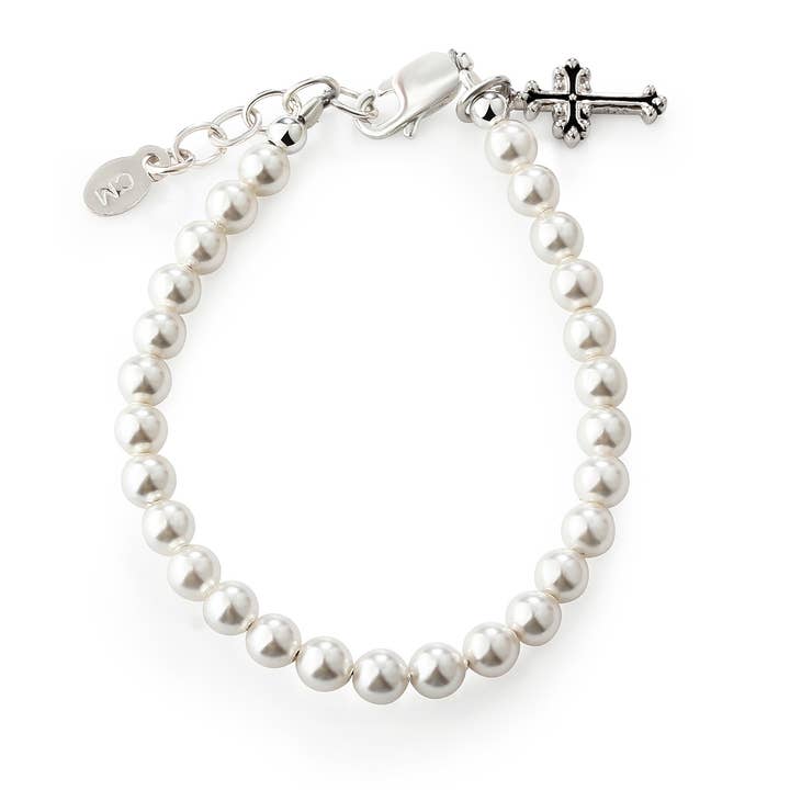 sterling silver pearl bracelet for baby