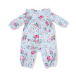 baby girl blue and pink floral romper