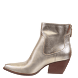 Naked Feet Baton Heeled Ankle Boots in Soft Gold