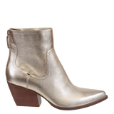 Naked Feet Baton Heeled Ankle Boots in Soft Gold