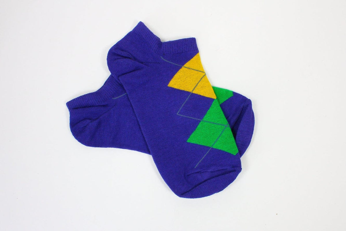 Mardi Gras Creations Mardi Gras Creations Purple Green Gold Golf Harlequin Print Socks - Infant Regular - Little Miss Muffin Children & Home