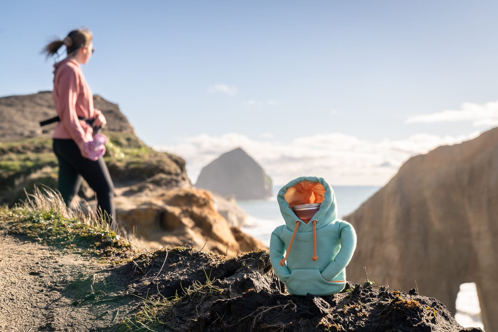 Puffin Drinkwear The Hoodie Insulated Beverage Cooler, Seafoam & Apricot - Little Miss Muffin Children & Home