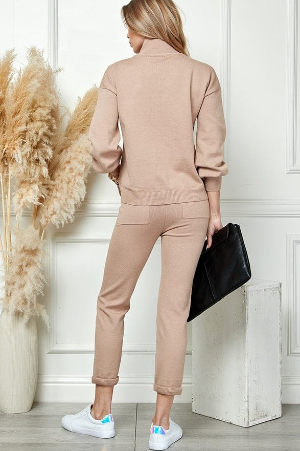 Cezele Cezele Knit Jogger Set in Khaki - Little Miss Muffin Children & Home