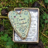 Clay Fossils Peace Seeker Handmade Pottery Heart Memento