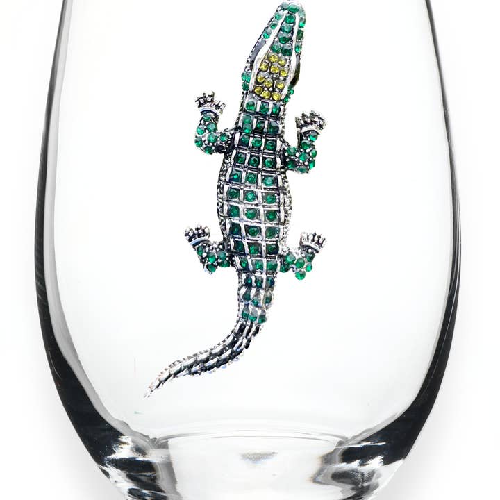 The Queens' Jewels® Queen Jewels Alligator Jeweled Stemless Wine Glass - Little Miss Muffin Children & Home