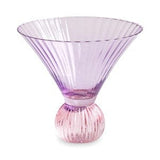 Beatriz Ball Glass Venice Martini Set of 4, Violet & Pink