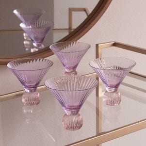 Beatriz Ball Beatriz Ball Glass Venice Martini Set of 4, Violet & Pink - Little Miss Muffin Children & Home