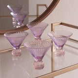 Beatriz Ball Glass Venice Martini Set of 4, Violet & Pink