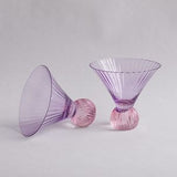 Beatriz Ball Glass Venice Martini Set of 4, Violet & Pink