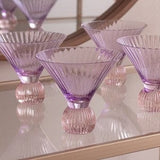 Beatriz Ball Glass Venice Martini Set of 4, Violet & Pink