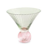 Beatriz Ball Glass Venice Martini Set of 4, Green & Pink