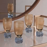 Beatriz Ball Glass Venice Shot Glass Set of 4, Amber & Blue