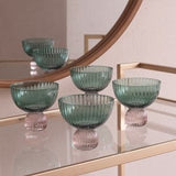 Beatriz Ball Glass Venice Coup Set of 4, Green & Lavender