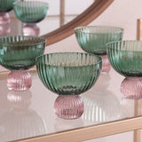 Beatriz Ball Glass Venice Coup Set of 4, Green & Lavender