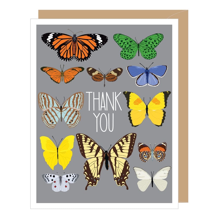 Apartment 2 Cards Apartment 2 Cards Colorful Butterflies Thank You Card - Little Miss Muffin Children & Home