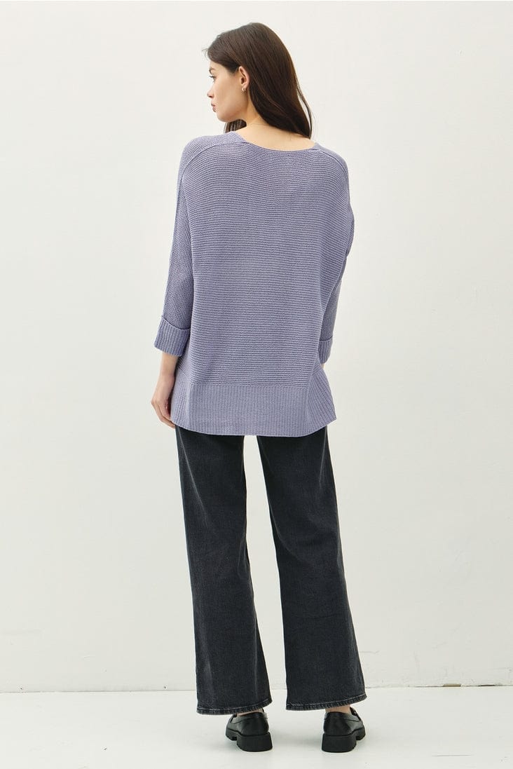 Be Cool Be Cool V-Neck Sweater with Side Slits in Slate Blue - Little Miss Muffin Children & Home